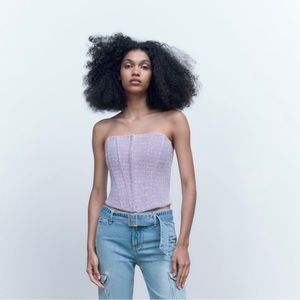 Zara Gingham Corset Top